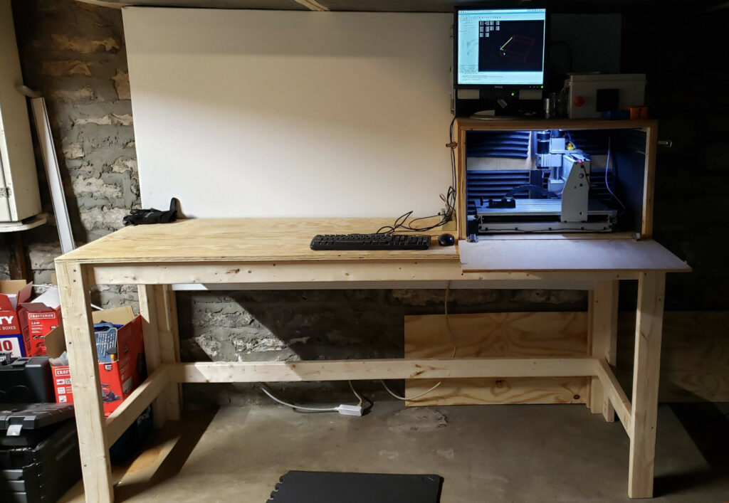 New workbench with powered CNC router system.