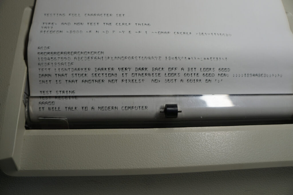 Sample printed output on the TI Silent 700 Mod. 745