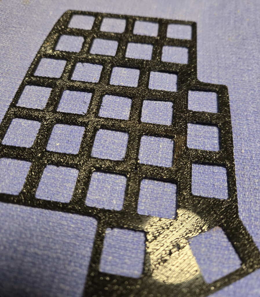 A part ruined by wet filament